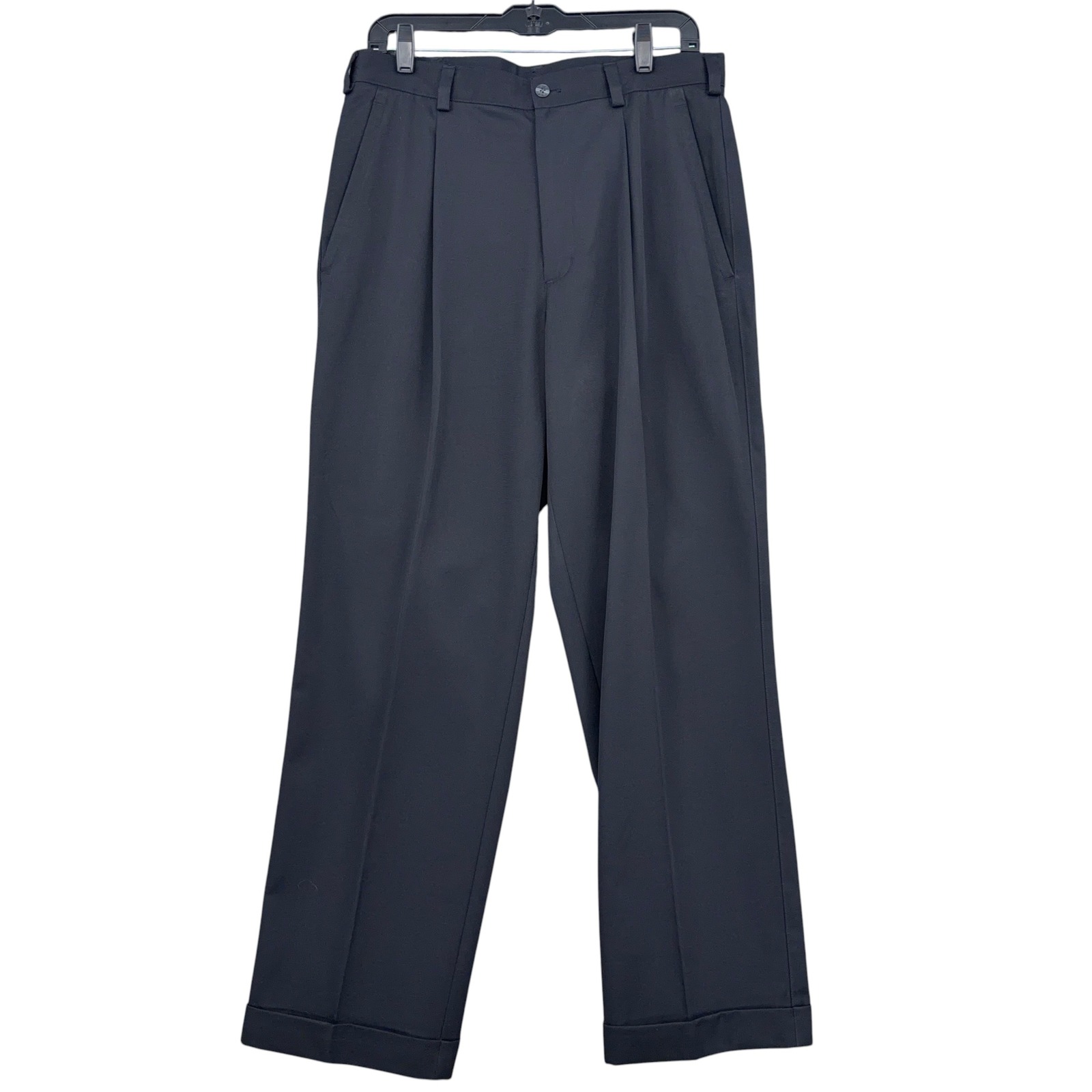 Nike Golf Fitdry Pleated Pants Mens 33x30 Polyester Black Trousers